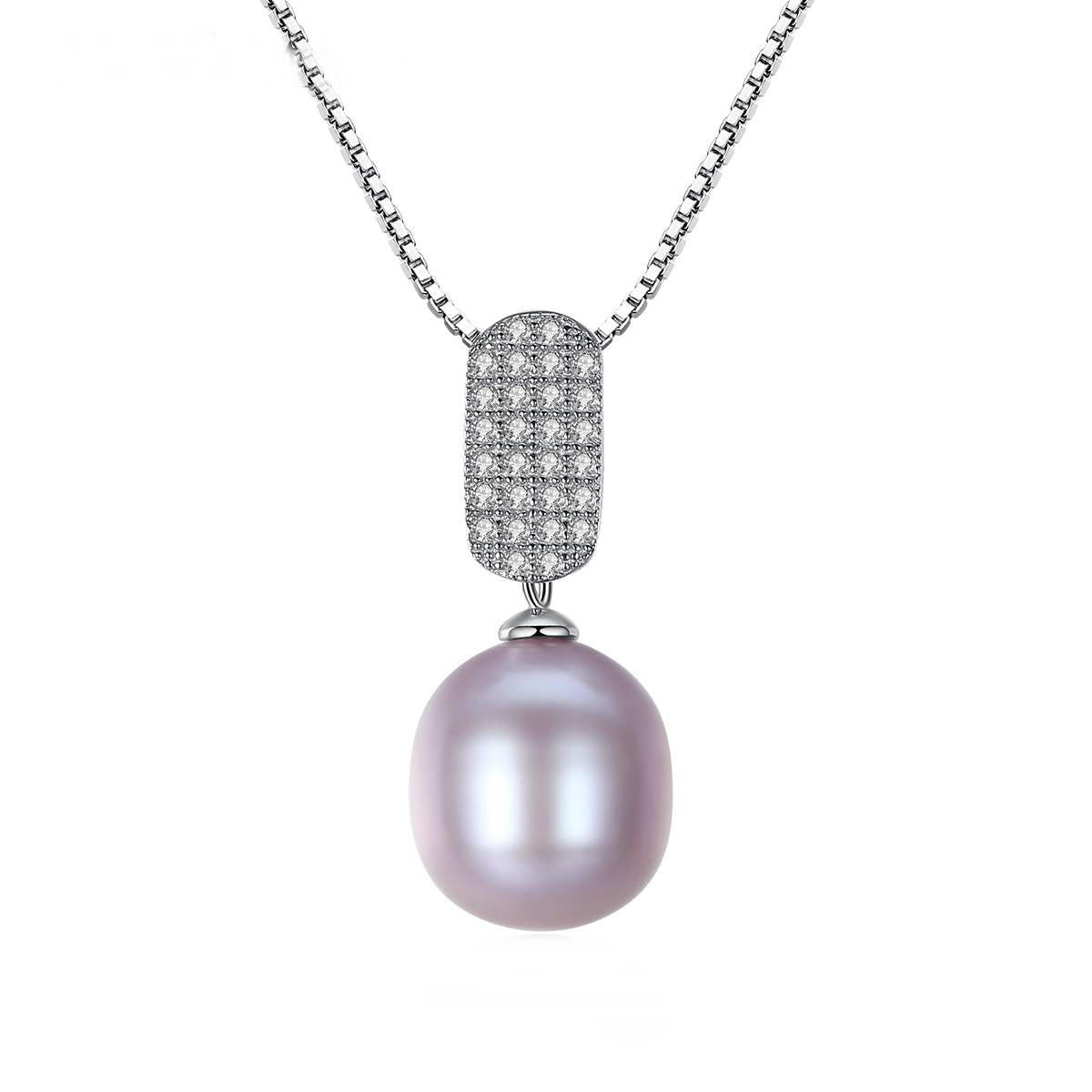 Colier din Argint Diamond Bar Pearl
