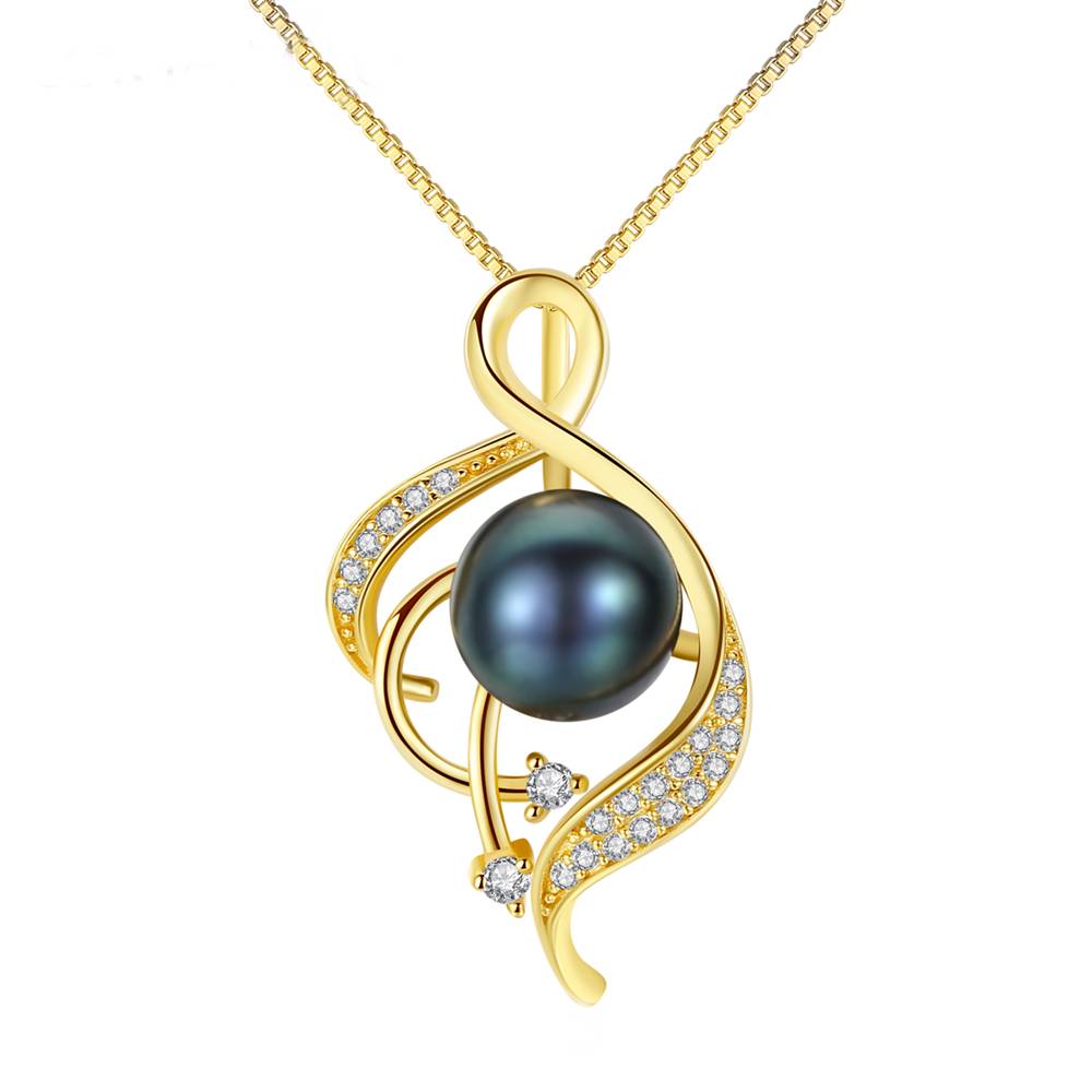 Colier din Argint Dark Loving Pearl