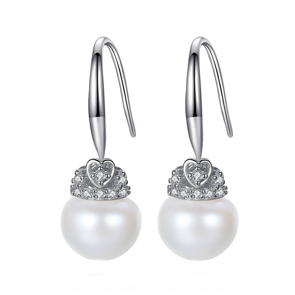 Cercei din Argint Heartly Pearl