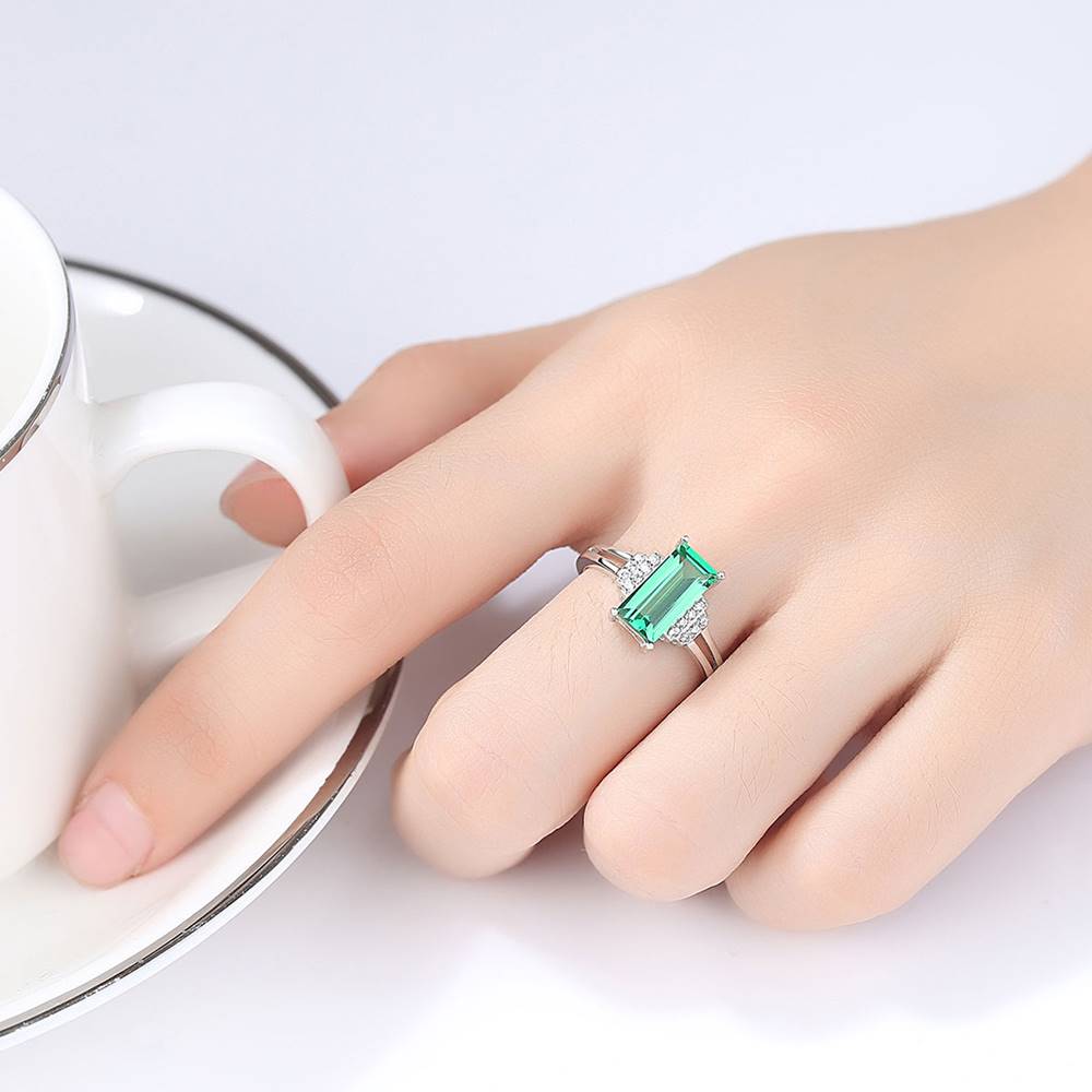 Inel din Argint Cecelia Emerald