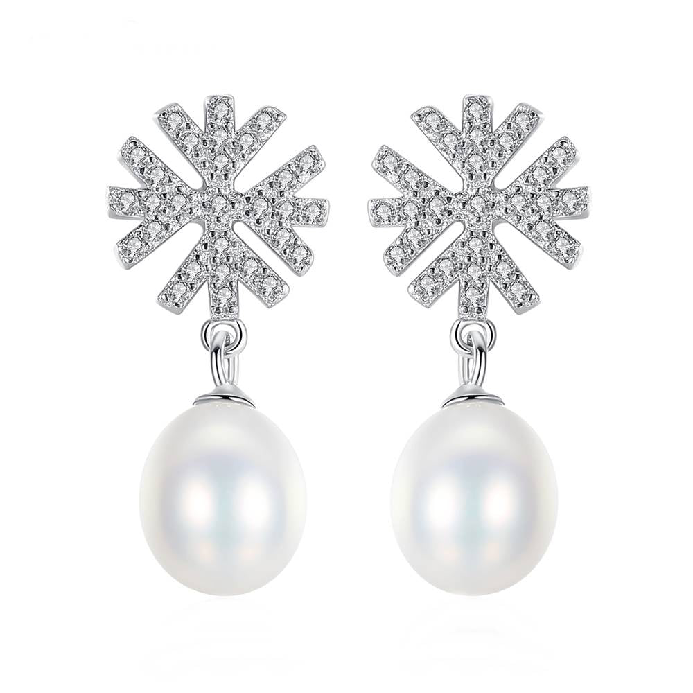 Cercei din Argint Snowflake Pearls