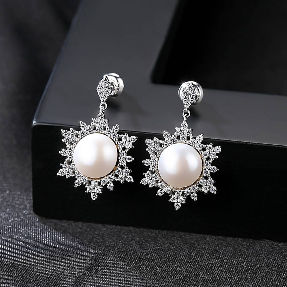 Cercei din Argint Lily Pearls