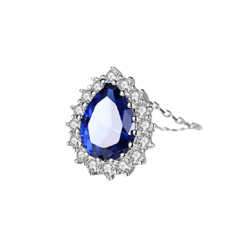 Colier din Argint Sapphire Teardrop