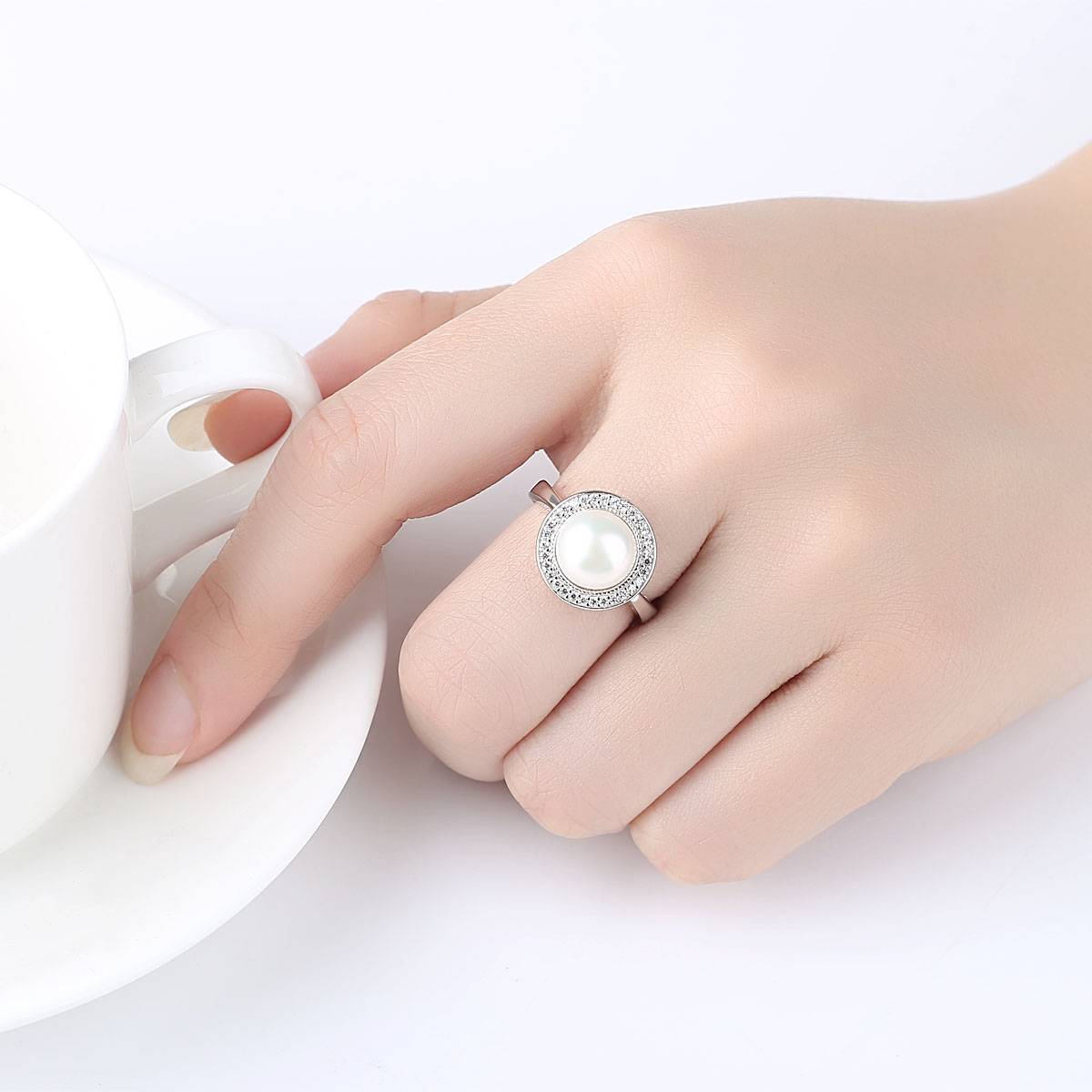 Inel reglabil din Argint Magic Pearl