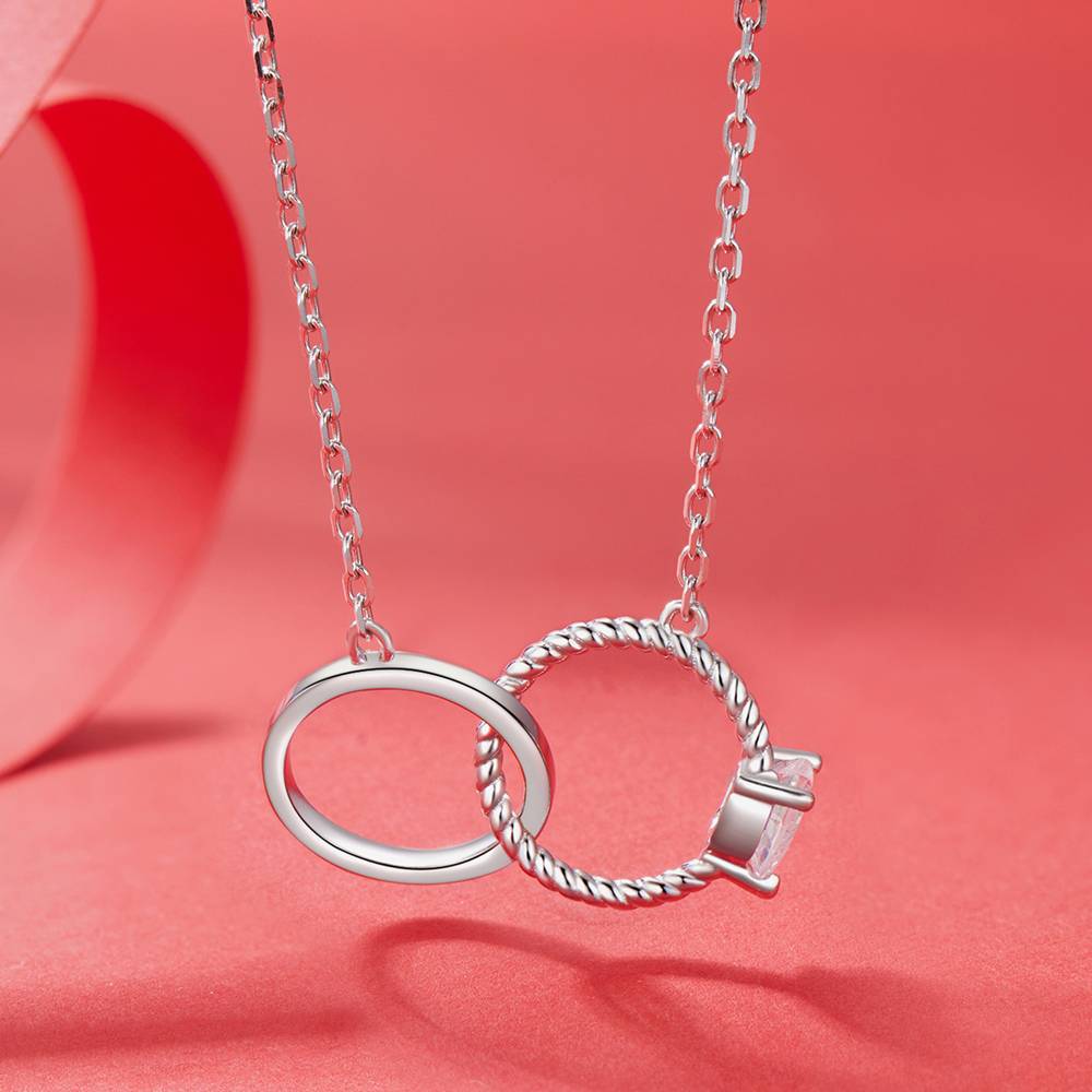 Colier din Argint Diamond Rings