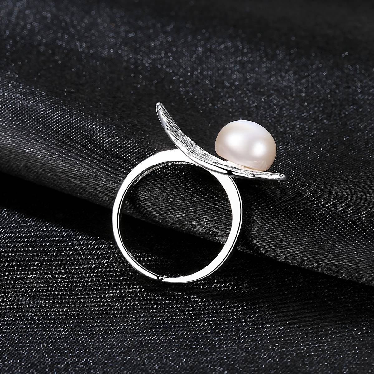 Inel reglabil din Argint Shell Pearl