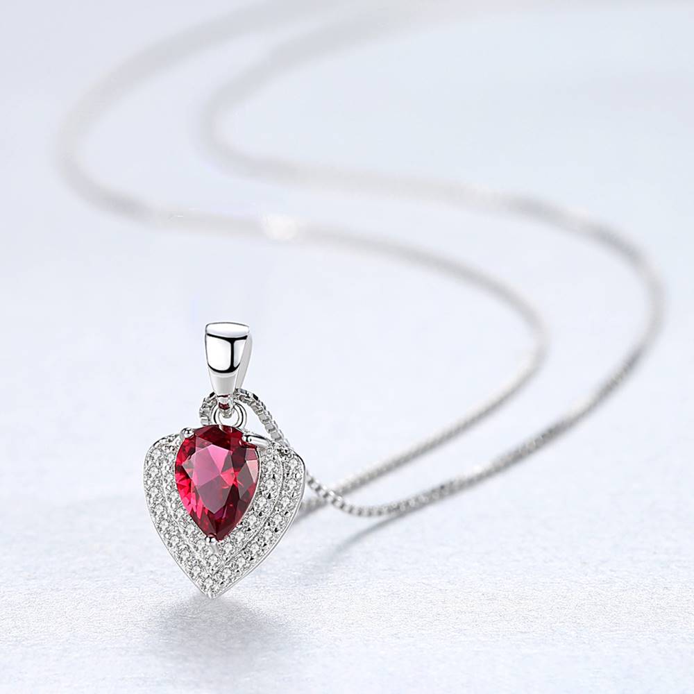 Colier din Argint Dark Ruby