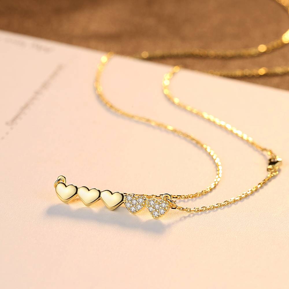 Colier din Argint Adora Diamond Hearts