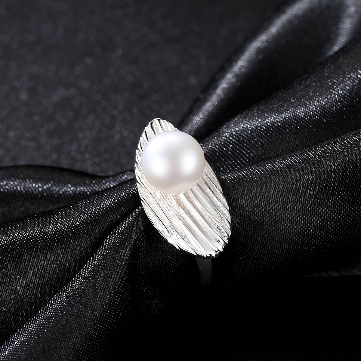 Inel reglabil din Argint Shell Pearl