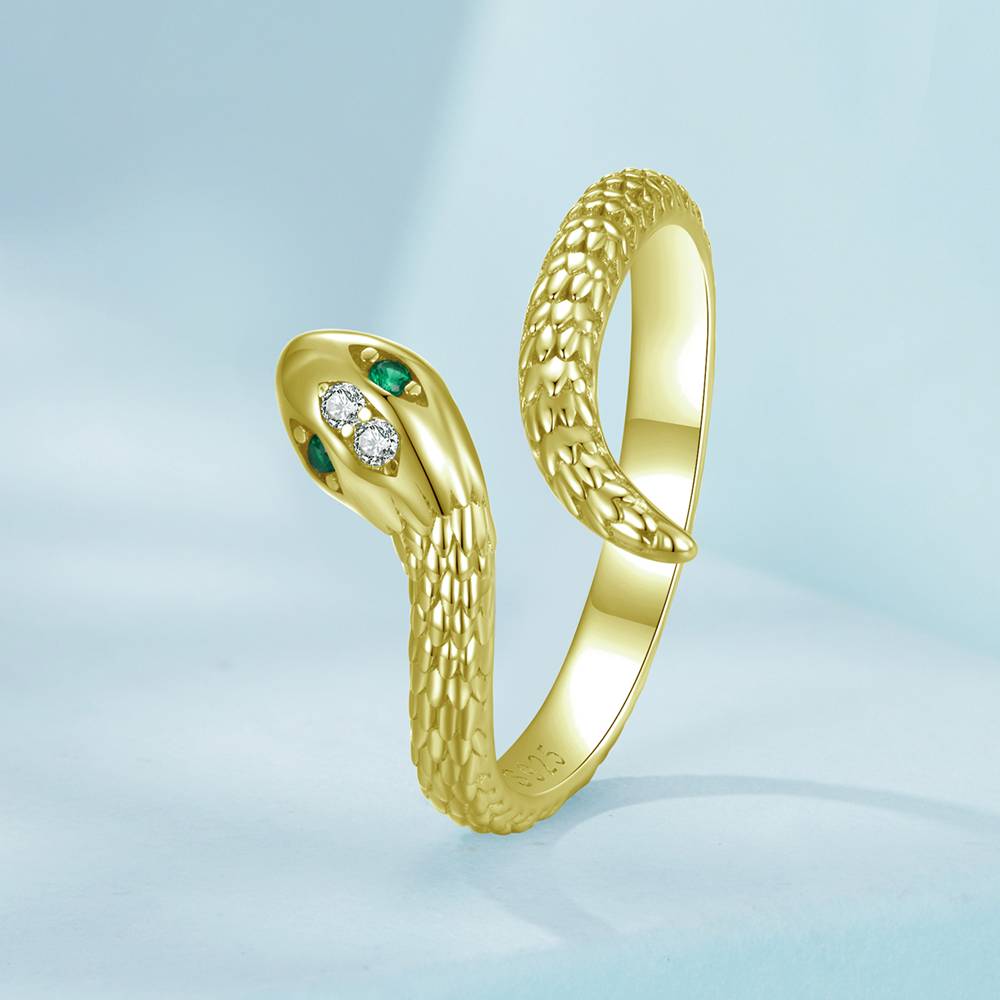 Inel reglabil din Argint Viper Gold