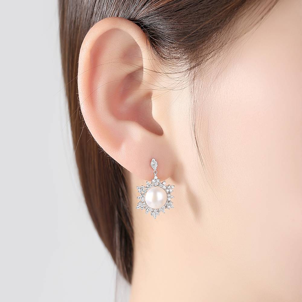 Cercei din Argint Lily Pearls