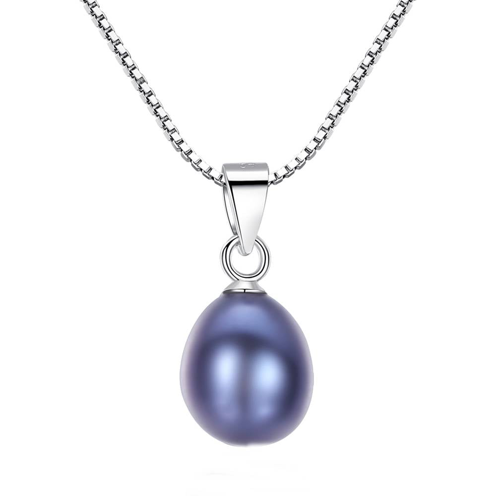 Colier din Argint Simple Black Pearl