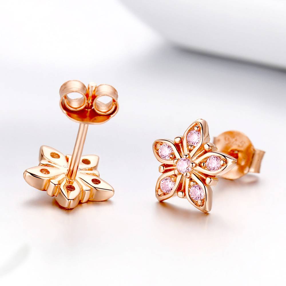 Cercei din Argint Gold Flower