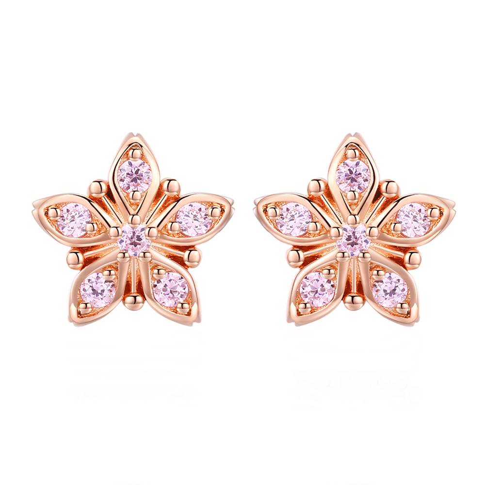 Cercei din Argint Gold Flower