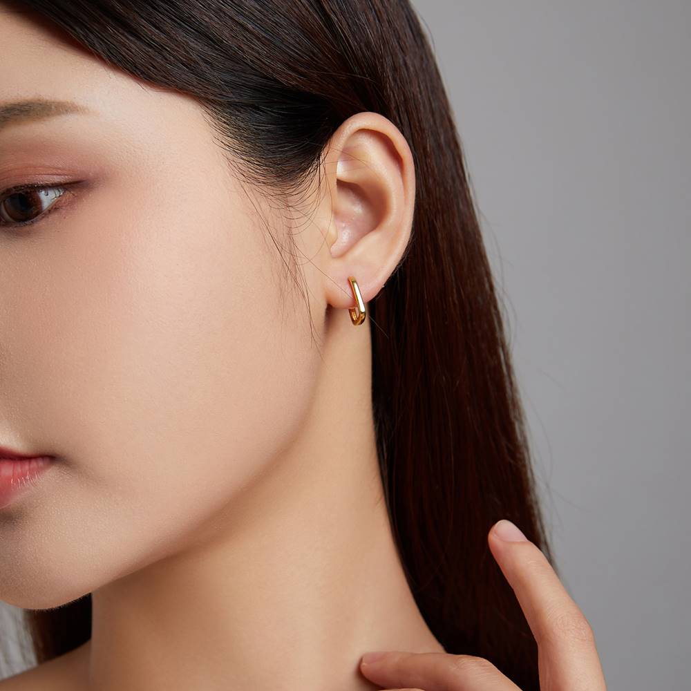 Cercei din Argint Geometric Glam Gold