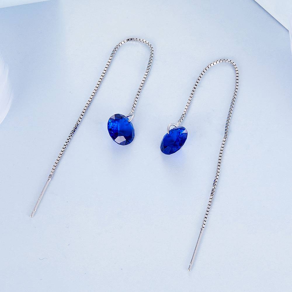 Cercei din Argint Blue Diamonds Chain