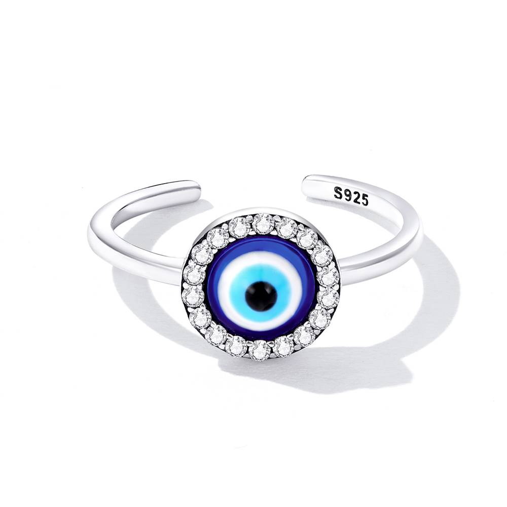 Inel reglabil din Argint Devil Eye