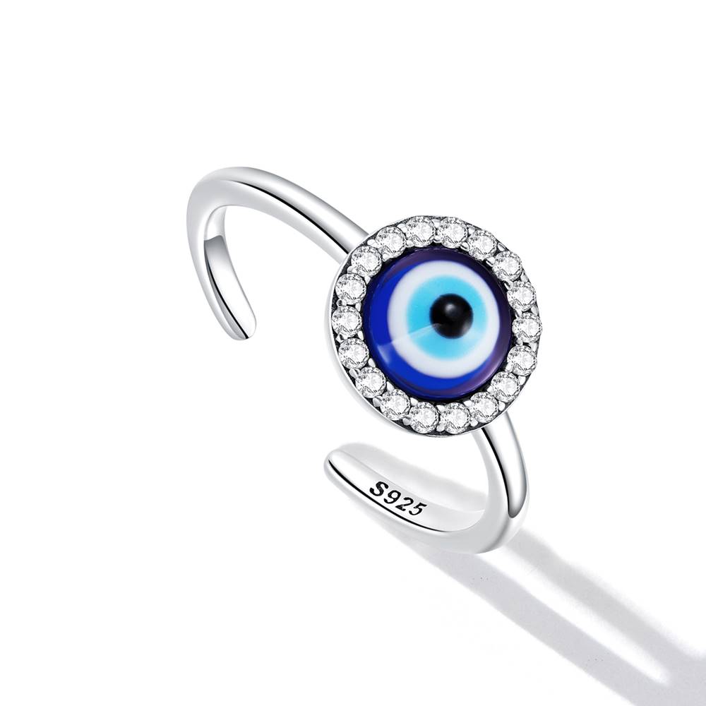 Inel reglabil din Argint Devil Eye