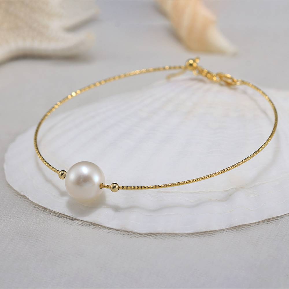 Bratara din Argint Big Gold Pearl