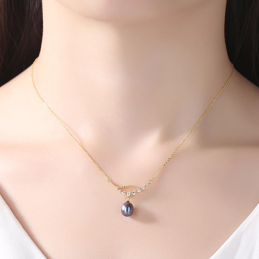 Colier din Argint Mae Black Pearl