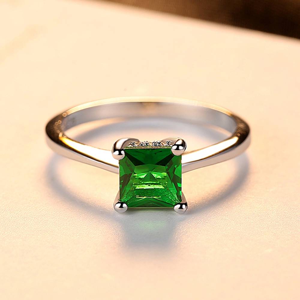 Inel din Argint Green Diamond