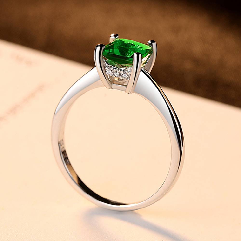 Inel din Argint Green Diamond