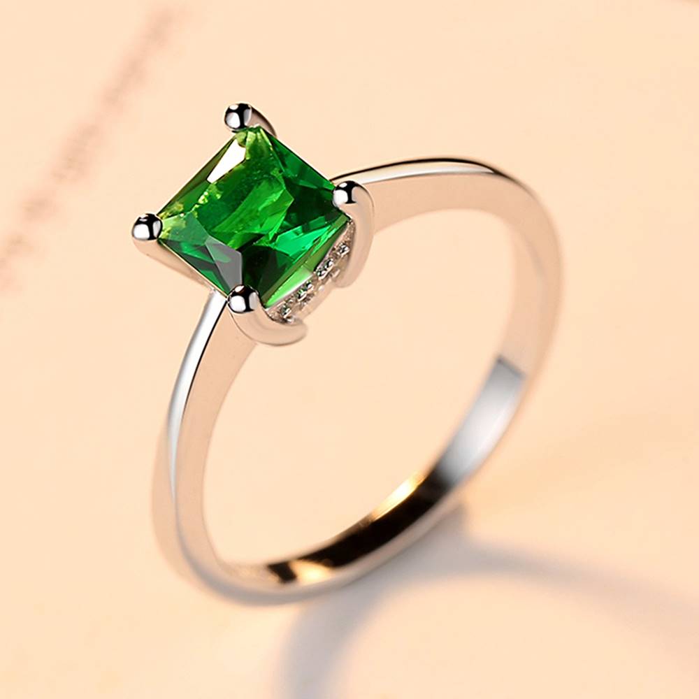Inel din Argint Green Diamond