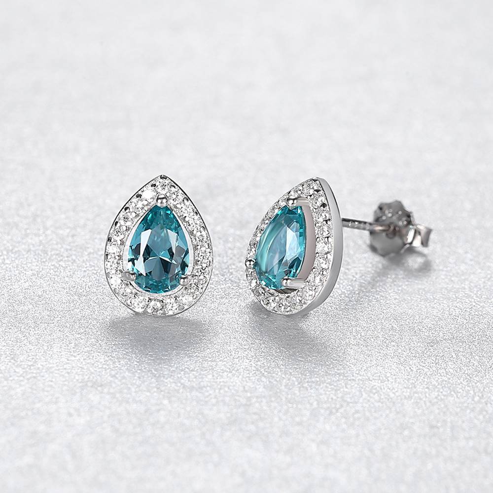 Set din Argint Topaz Teardrop