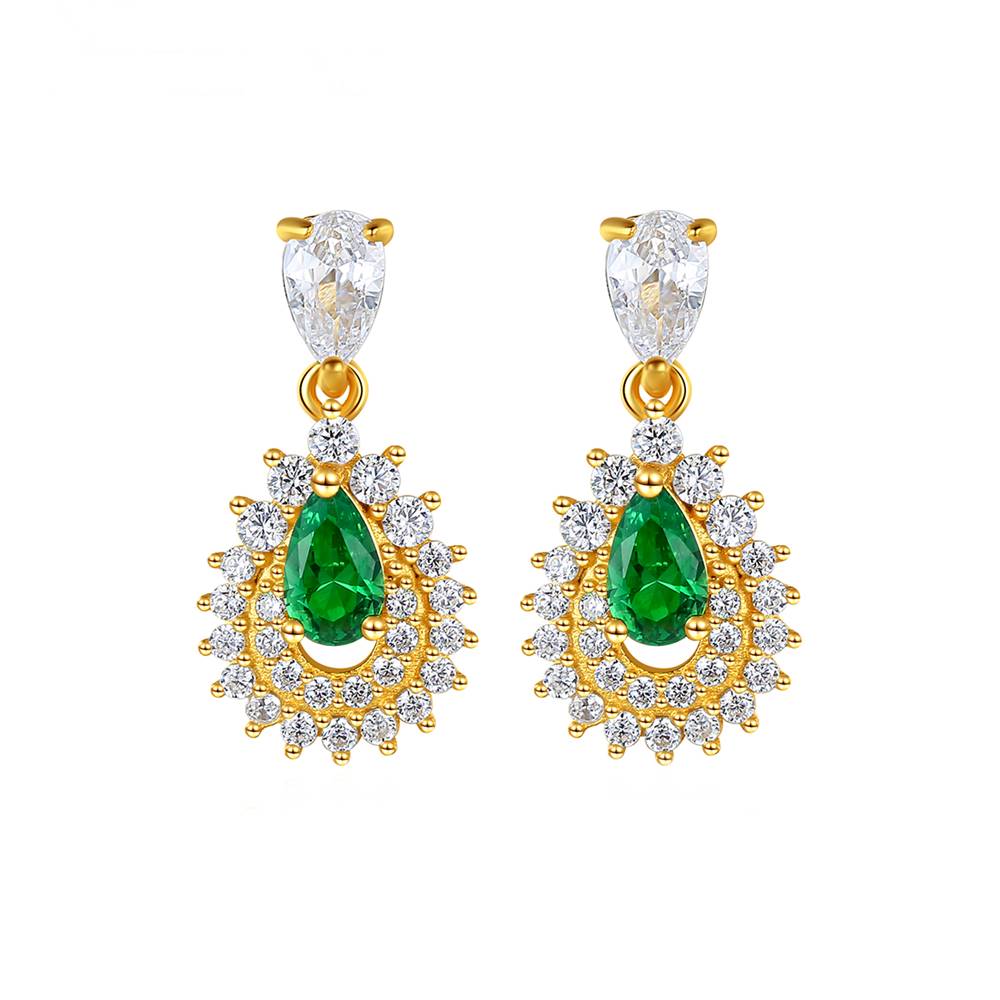Cercei din Argint Golden Zircon