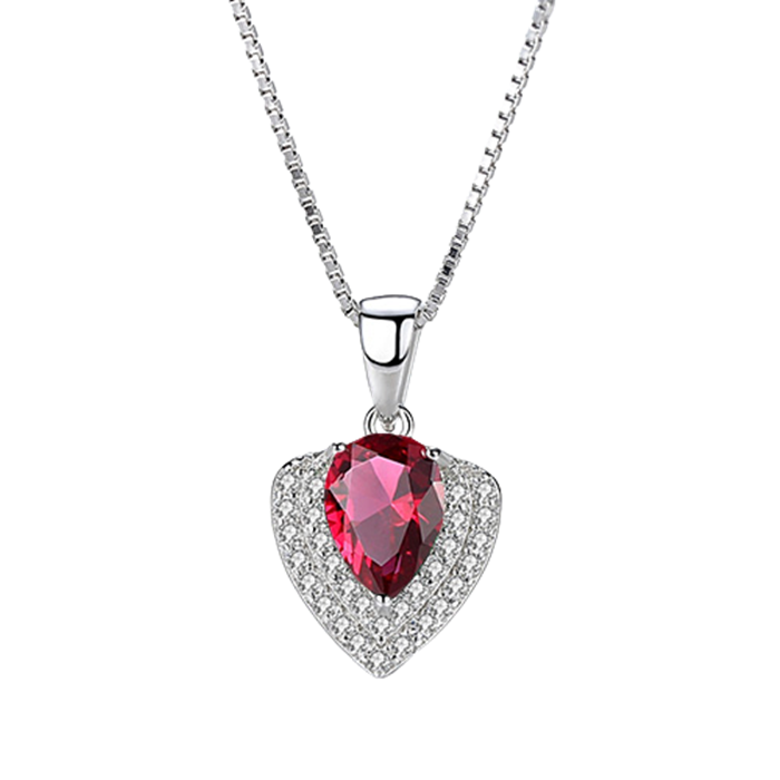 Colier din Argint Dark Ruby