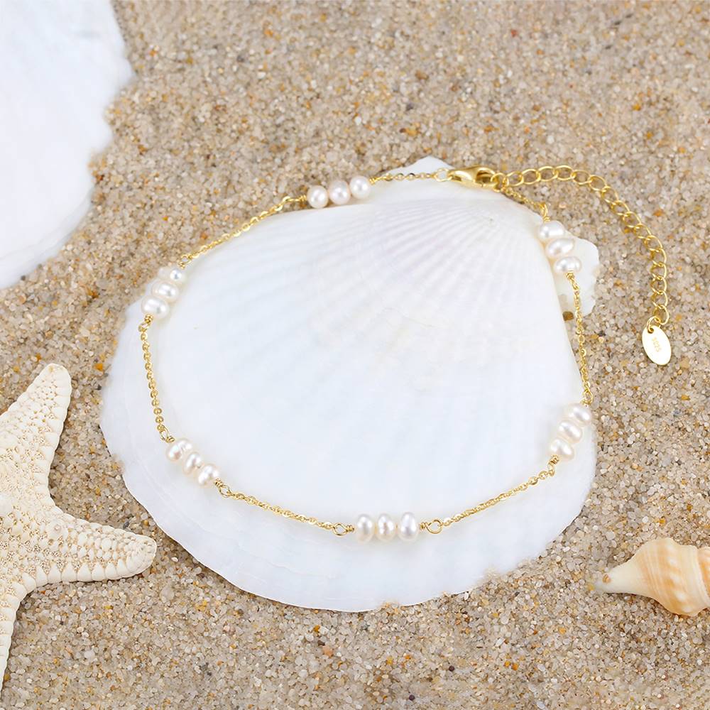Bratara de picior din Argint Statement Pearls