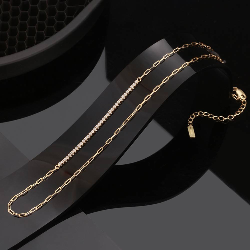 Colier din Argint Gold Diamonds Links