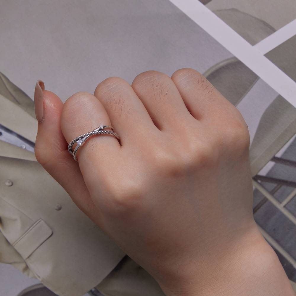 Inel reglabil dublu din Argint Double Hug