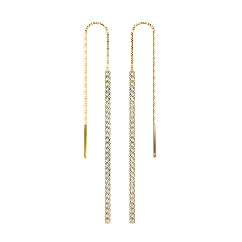 Cercei din Argint Diamond Tennis Gold