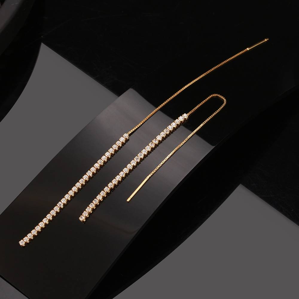 Cercei din Argint Diamond Tennis Gold