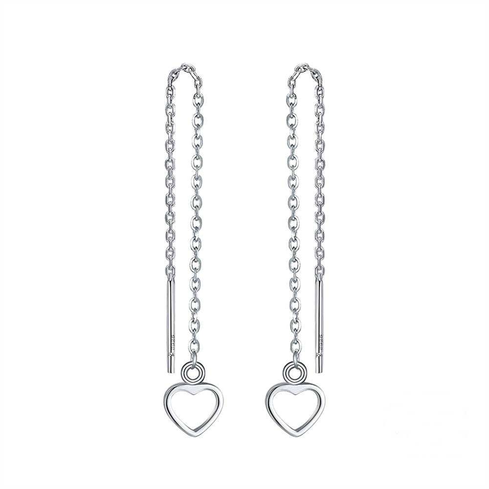 Cercei din Argint Chain Heart