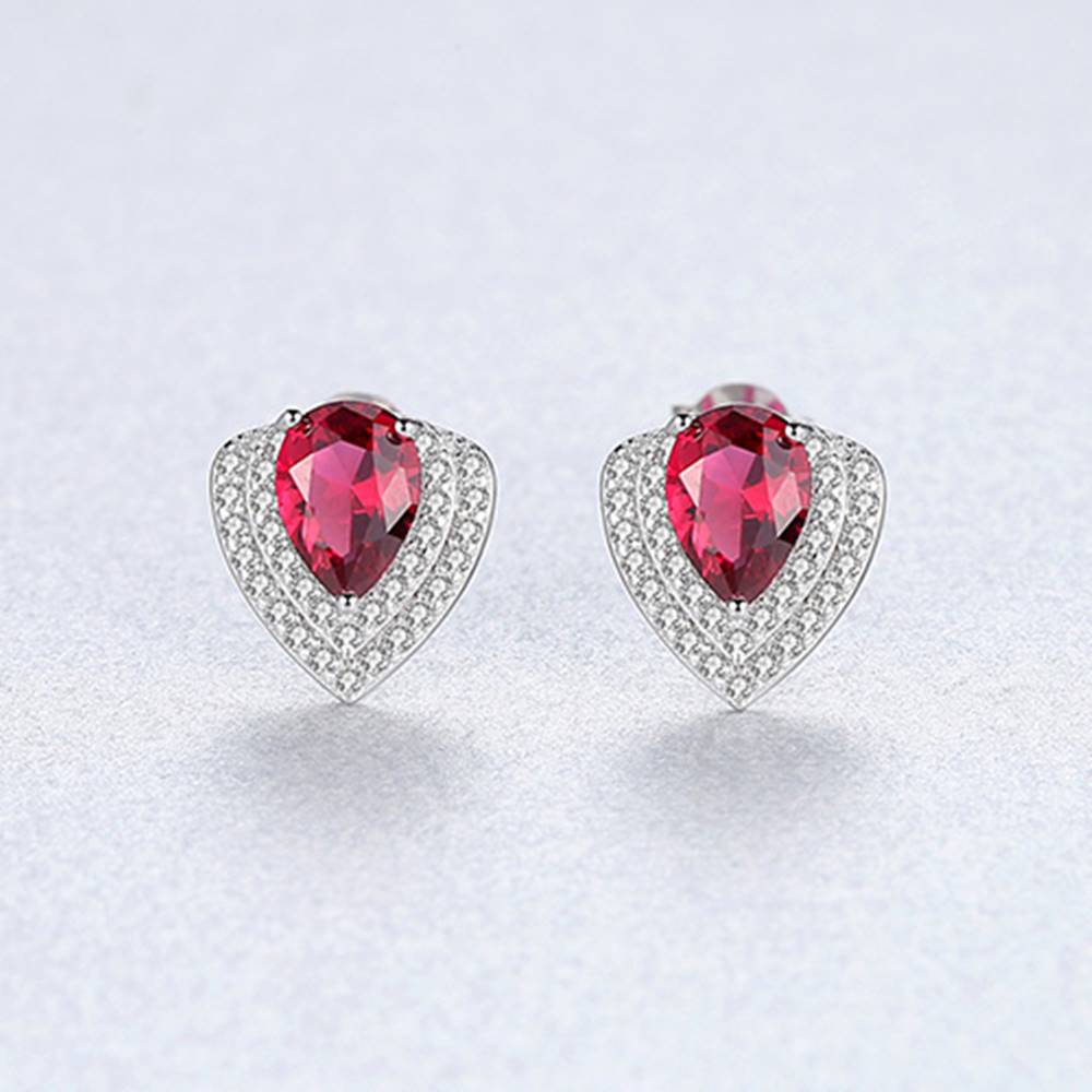 Cercei din Argint Dark Ruby