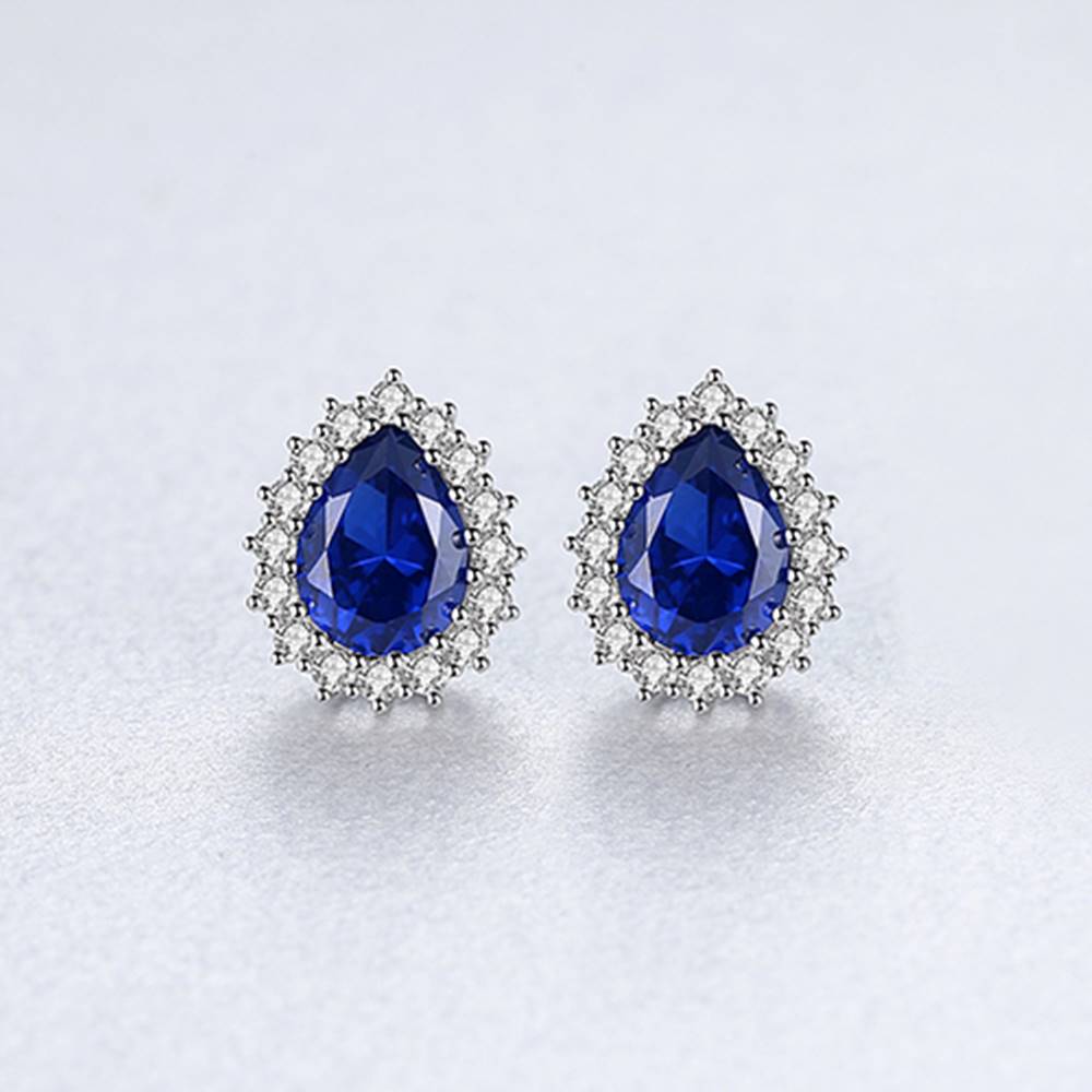 Cercei din Argint Sapphire Teardrop