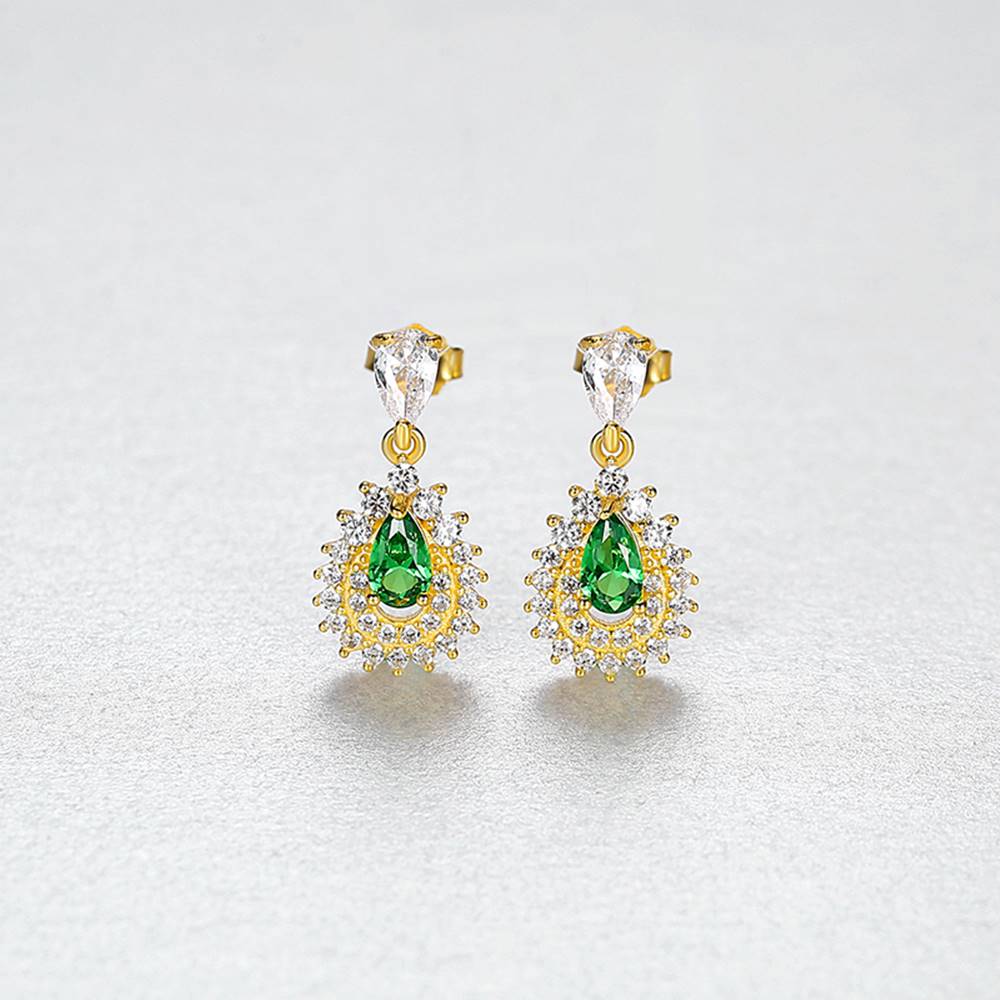 Cercei din Argint Golden Zircon