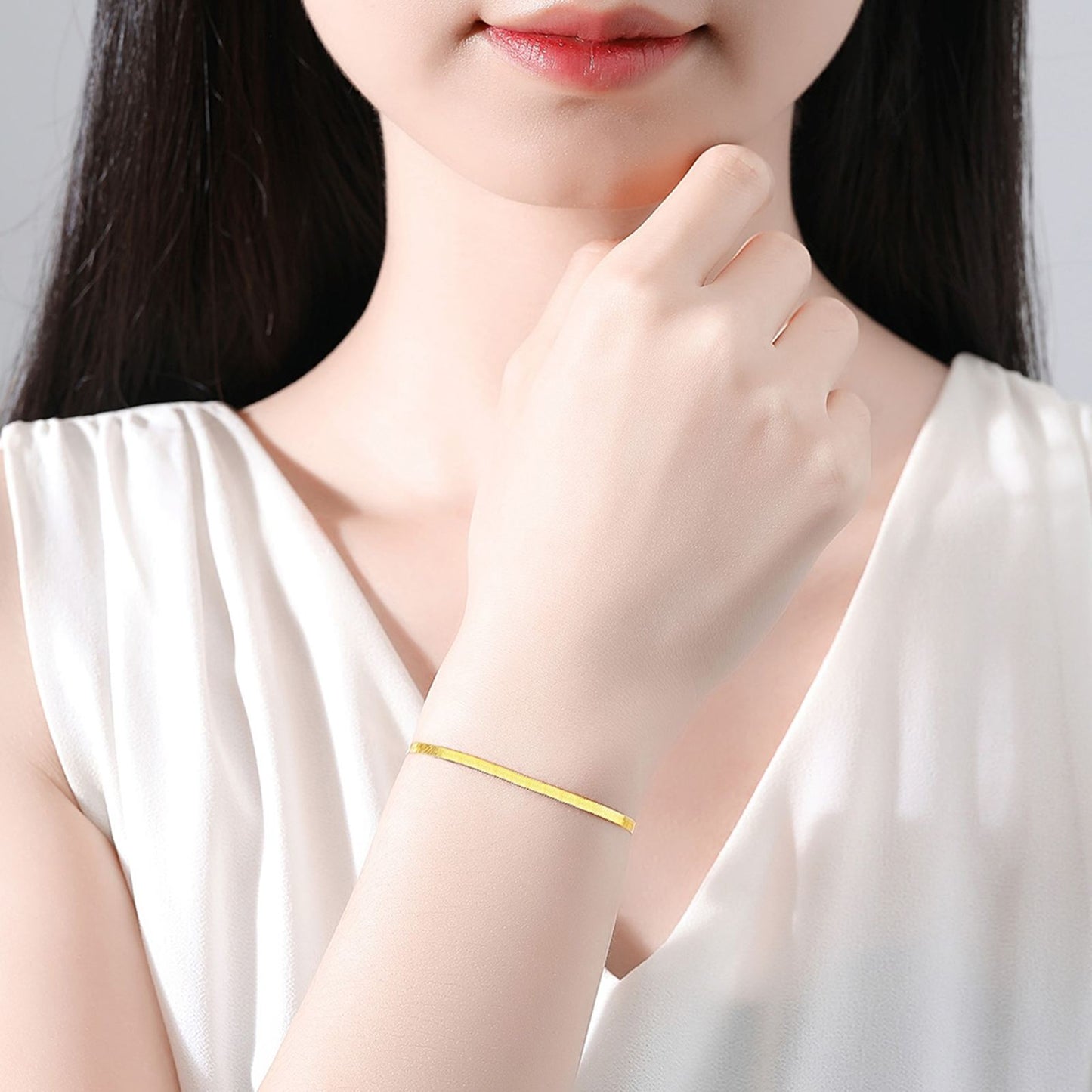 Bratara din argint placata cu aur snake chain sarpe cesini purtata