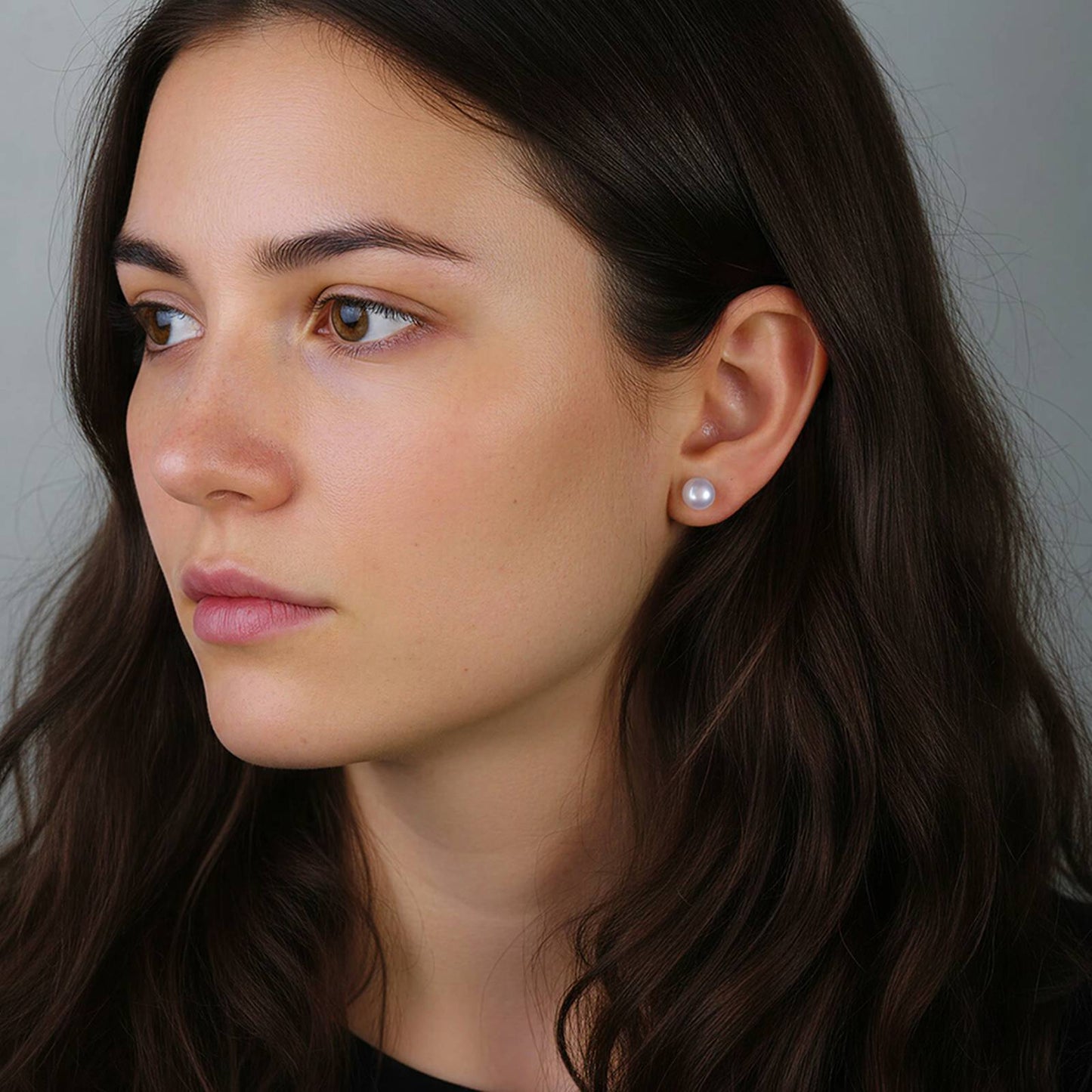 Cercei din argint simpli eleganti cu perle naturale cesini purtati