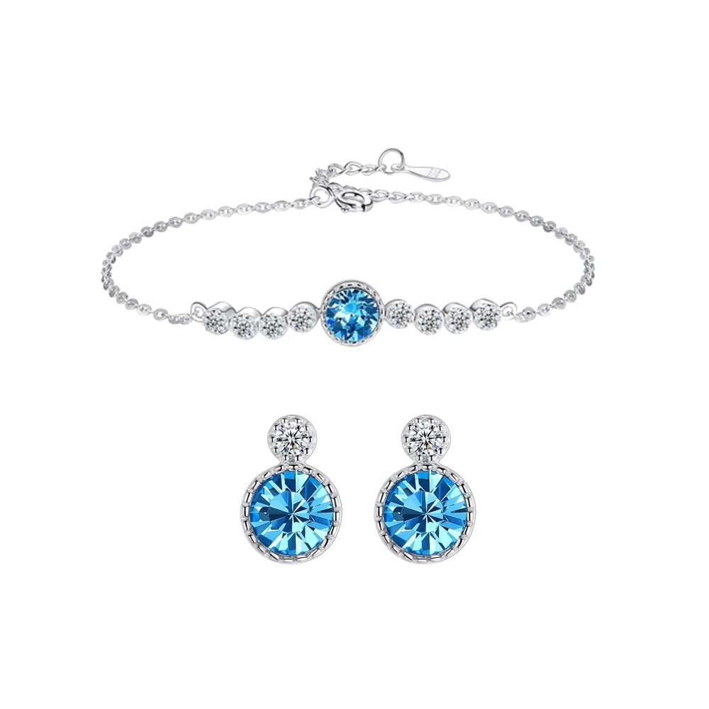Set din Argint Blue Crystal