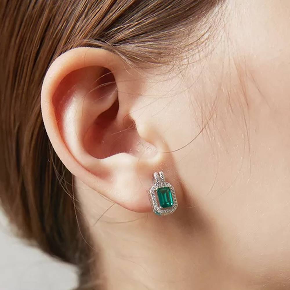 Cercei din Argint Diamond Emerald