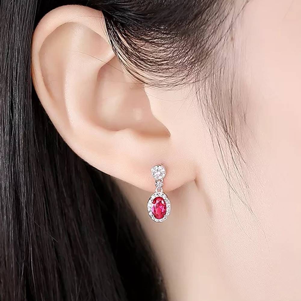 Cercei din Argint Major Ruby