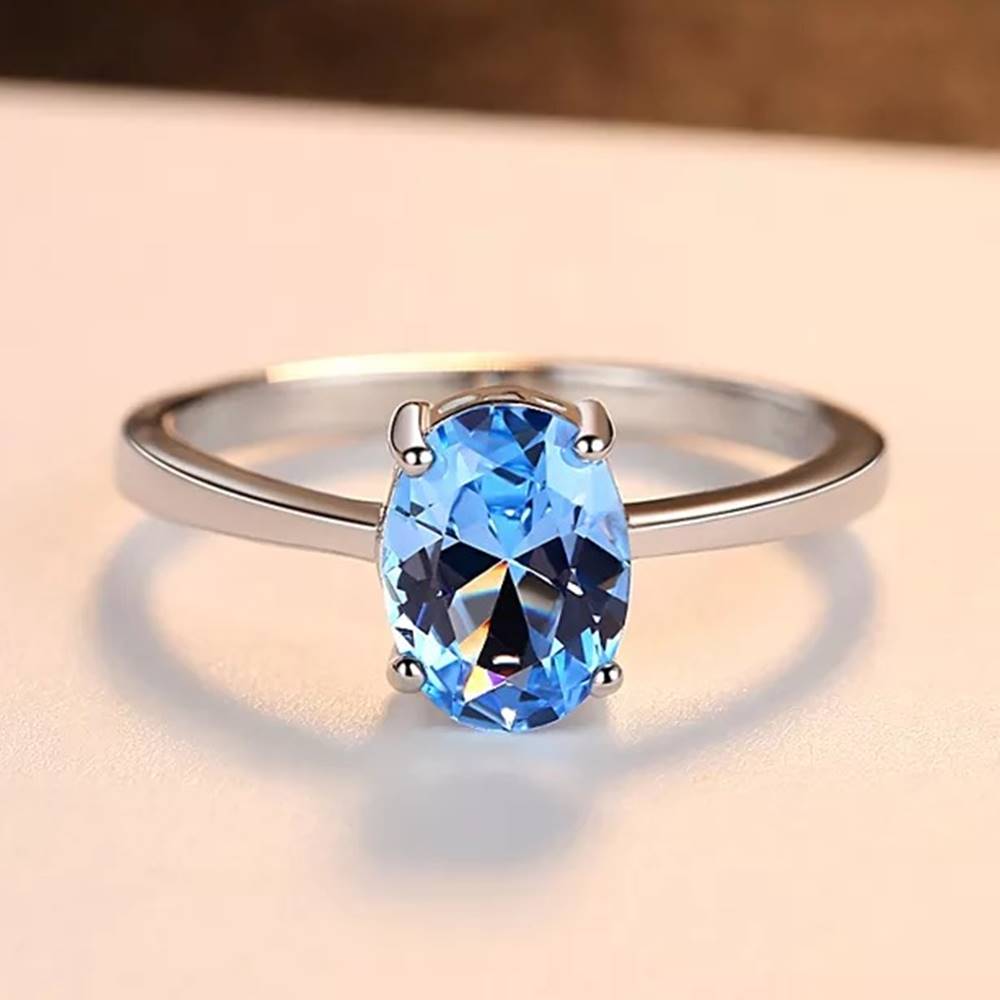 Inel din Argint Oval Topaz