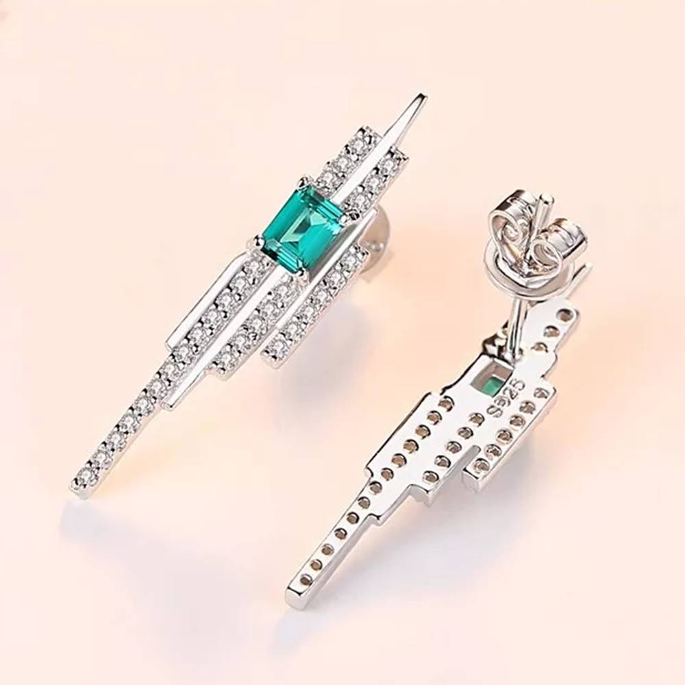 Cercei din Argint Emerald Insignia