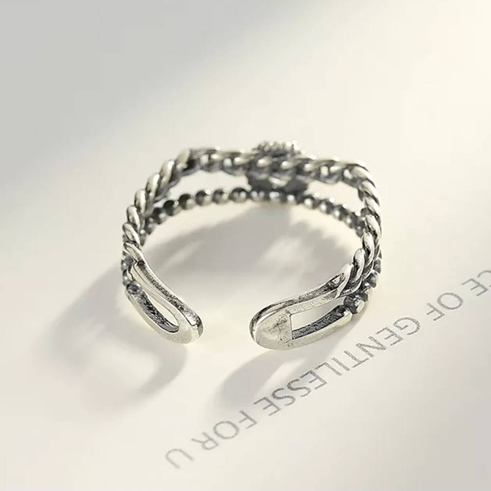 Inel reglabil din Argint Vintage Zircon
