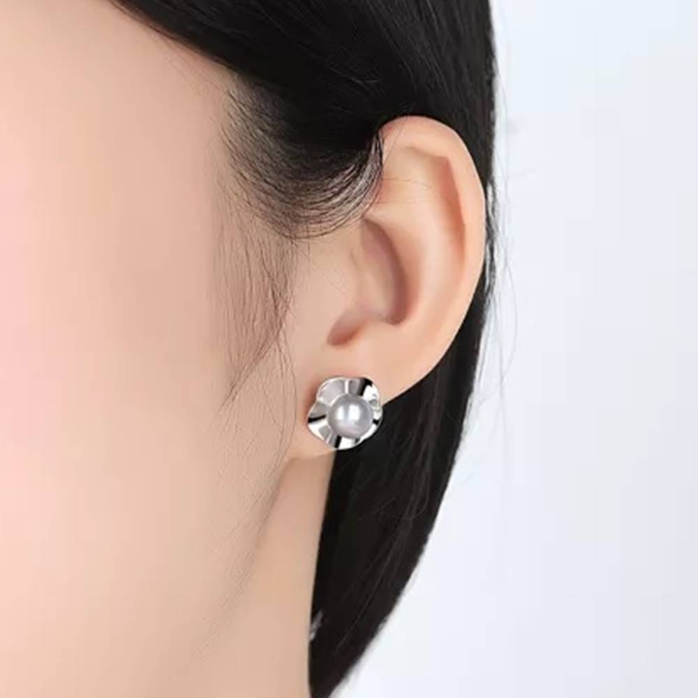 Cercei din Argint Flower Pearl