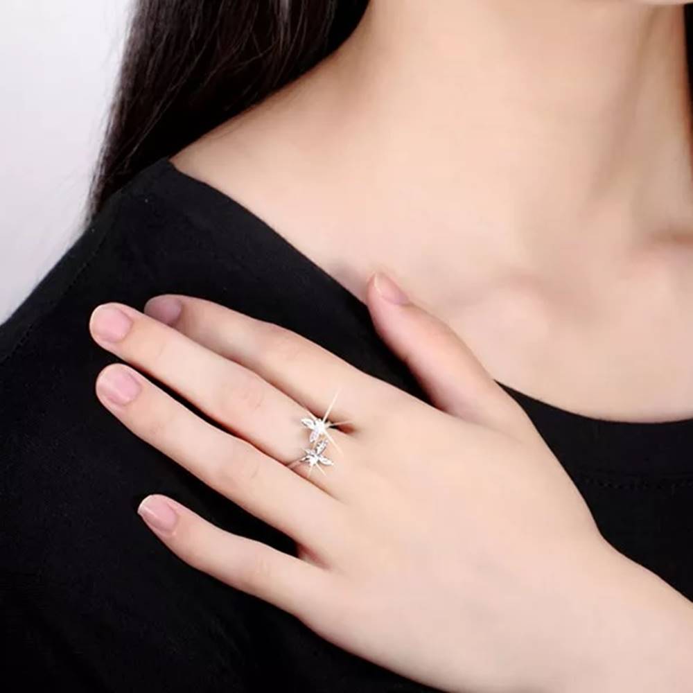 Inel reglabil din Argint Butterfly Diamonds