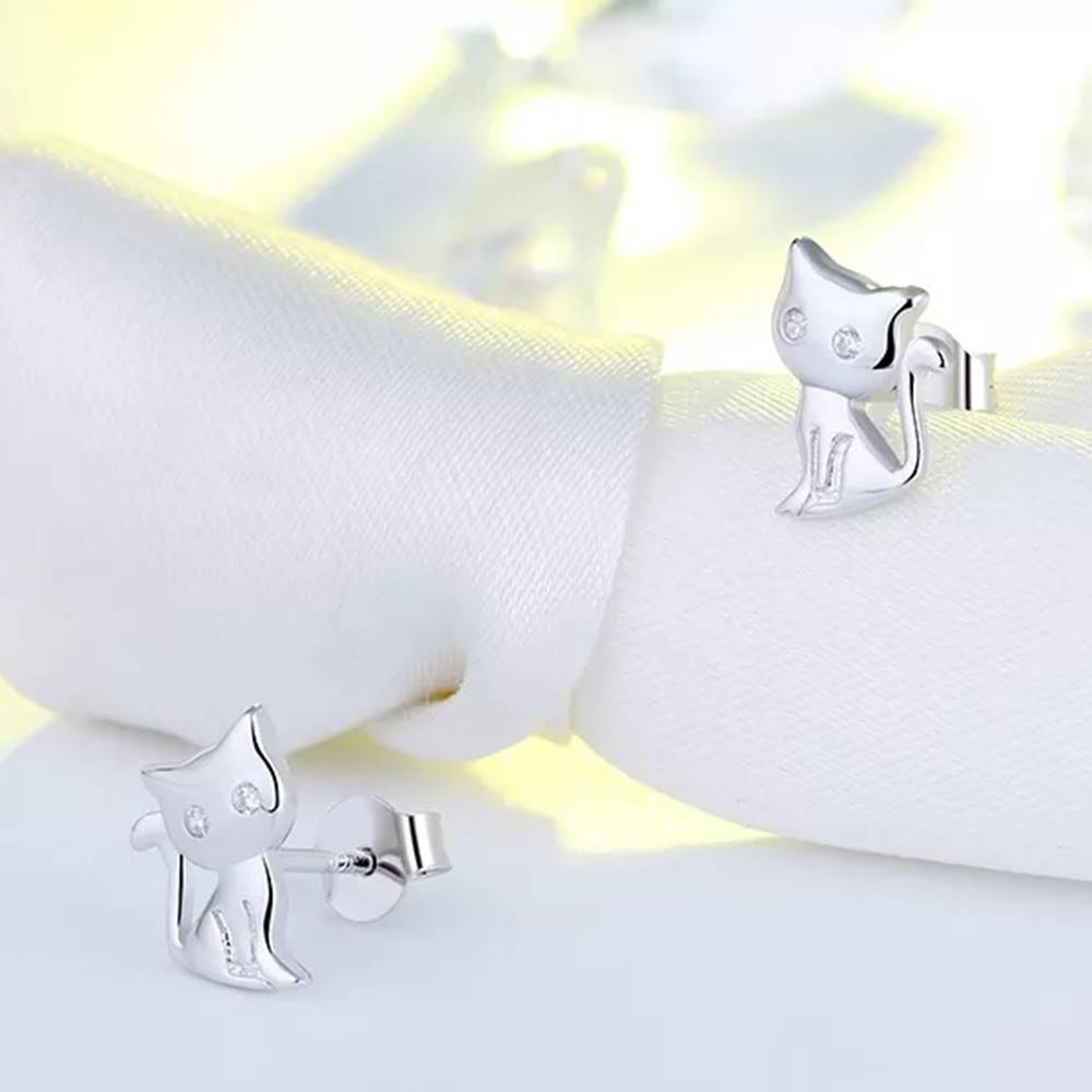 Cercei din Argint Cute Cat